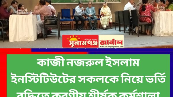 কাজী নজরুল ইসলাম ইনস্টিটিউটের সকলকে নিয়ে ভর্তি বৃদ্ধিতে করণীয় শীর্ষক কর্মশালা অনুষ্ঠিত - Sunamganj Journal